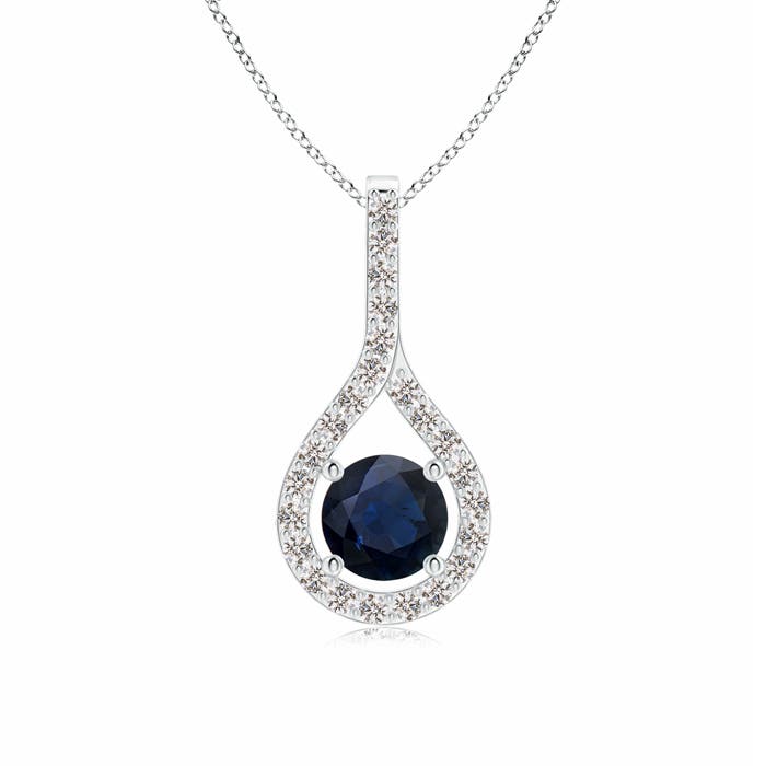 A - Blue Sapphire / 0.79 CT / 14 KT White Gold