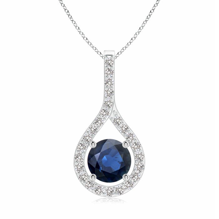 AA - Blue Sapphire / 1.25 CT / 14 KT White Gold