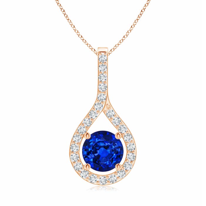 AAAA - Blue Sapphire / 1.25 CT / 14 KT Rose Gold