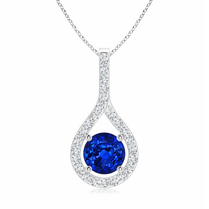 AAAA - Blue Sapphire / 1.25 CT / 14 KT White Gold