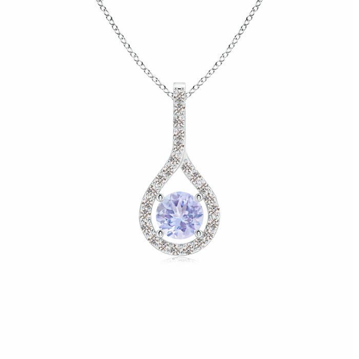 A - Tanzanite / 0.37 CT / 14 KT White Gold