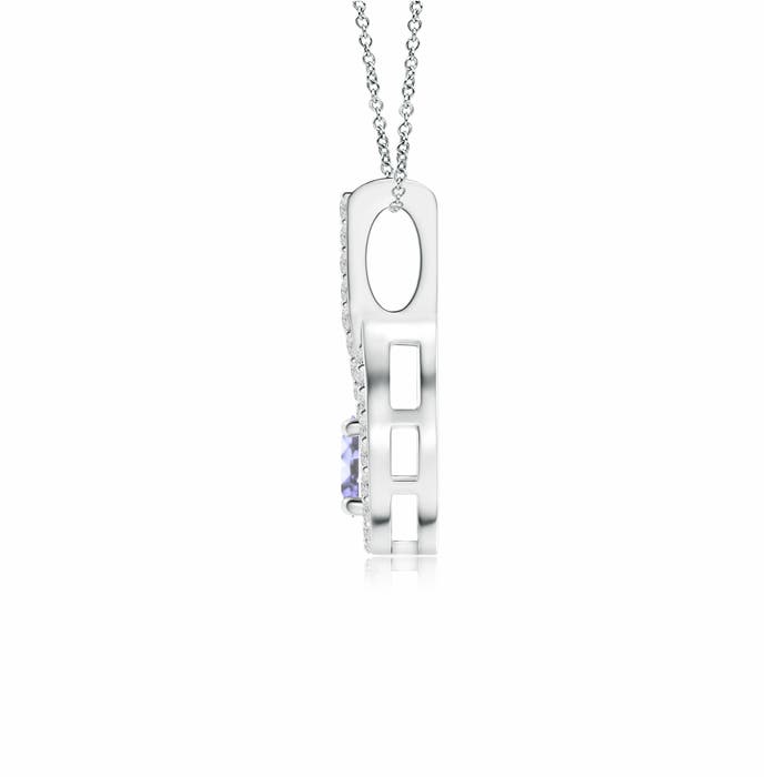 A - Tanzanite / 0.37 CT / 14 KT White Gold