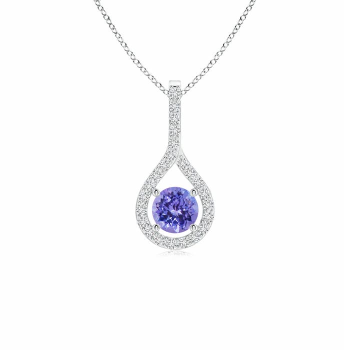 AAA - Tanzanite / 0.37 CT / 14 KT White Gold