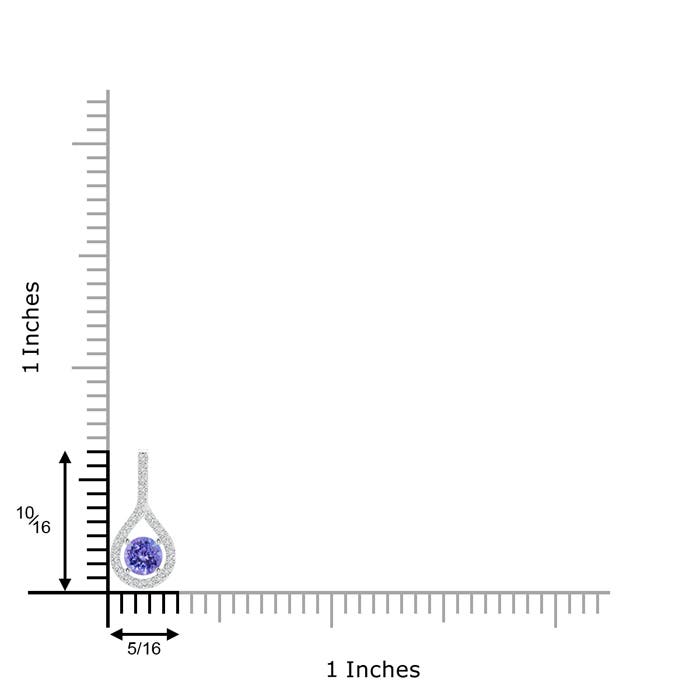 AAA - Tanzanite / 0.37 CT / 14 KT White Gold