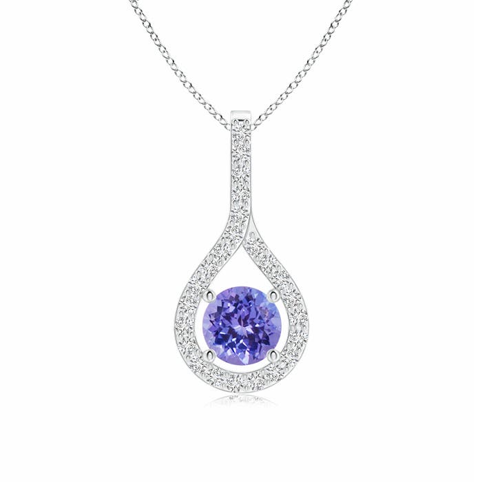 AAA - Tanzanite / 0.69 CT / 14 KT White Gold