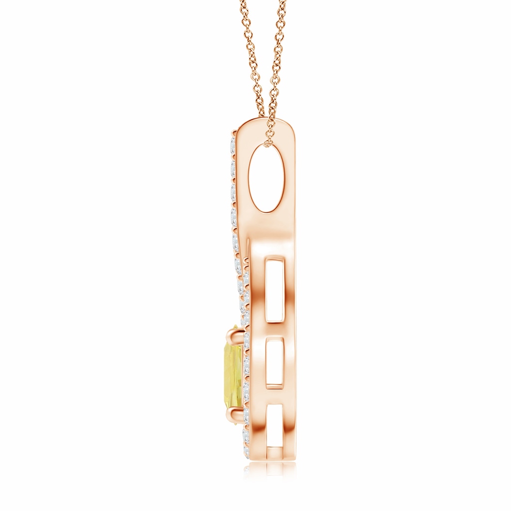 8.65-8.76x5.51mm AAA Floating GIA Certified Yellow Sapphire Drop Pendant with Diamonds in Rose Gold - side 199