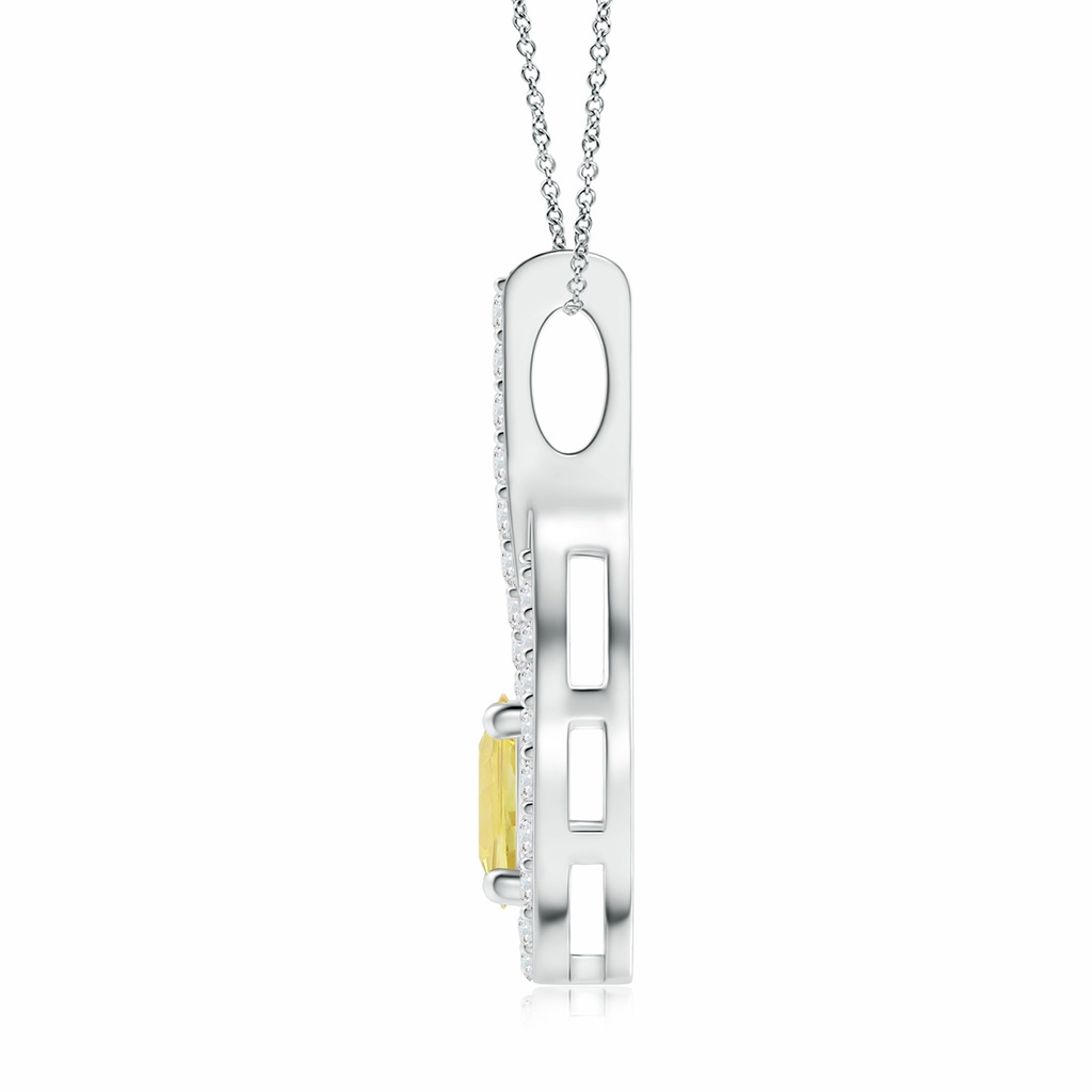 8.65-8.76x5.51mm AAA Floating GIA Certified Yellow Sapphire Drop Pendant with Diamonds in White Gold - side 199