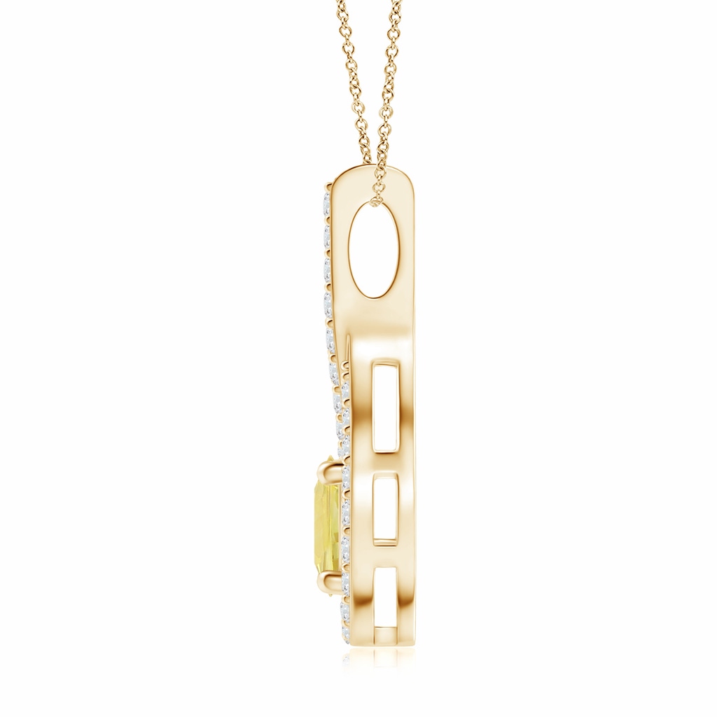 8.65-8.76x5.51mm AAA Floating GIA Certified Yellow Sapphire Drop Pendant with Diamonds in Yellow Gold - side 199