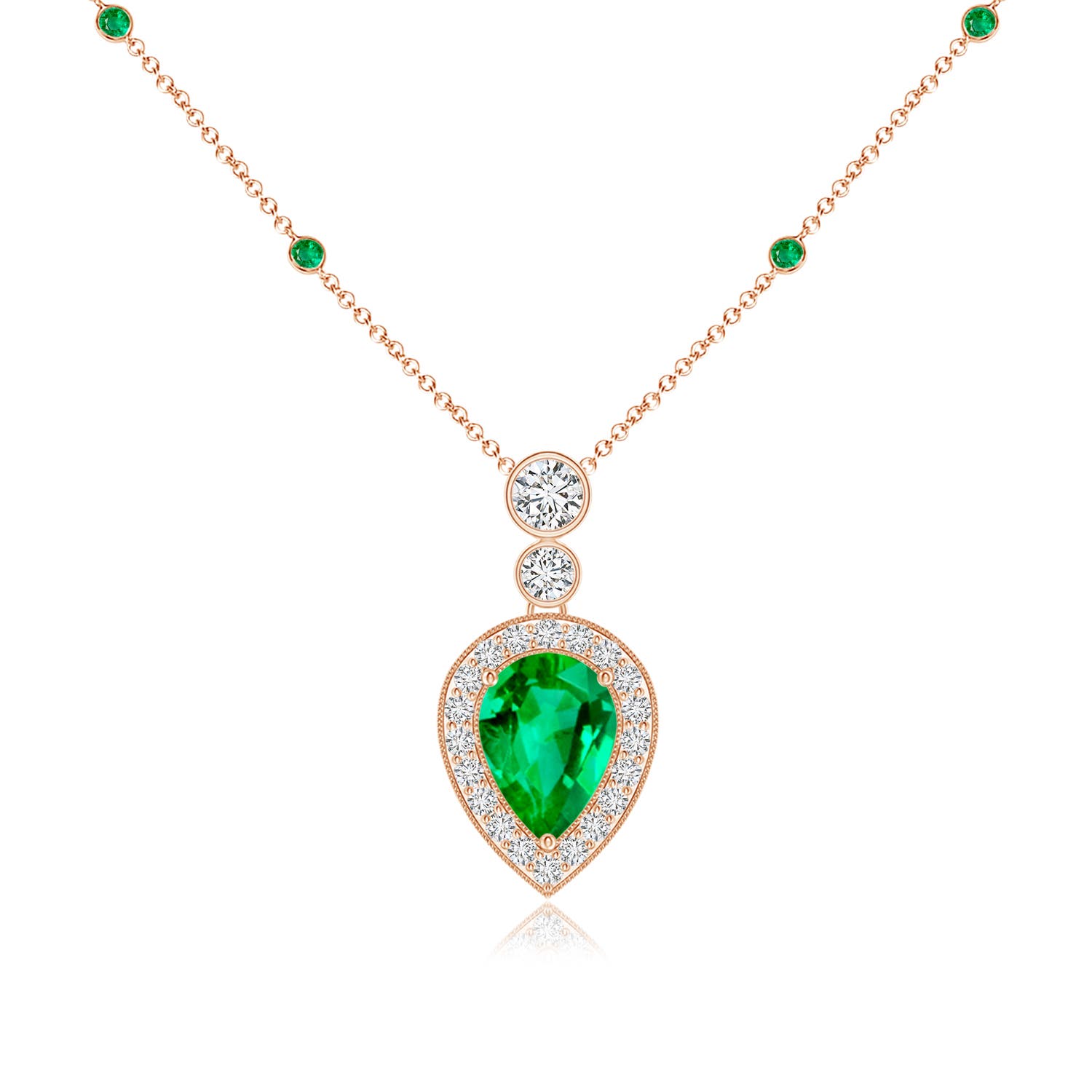 AAA - Emerald / 1.07 CT / 14 KT Rose Gold