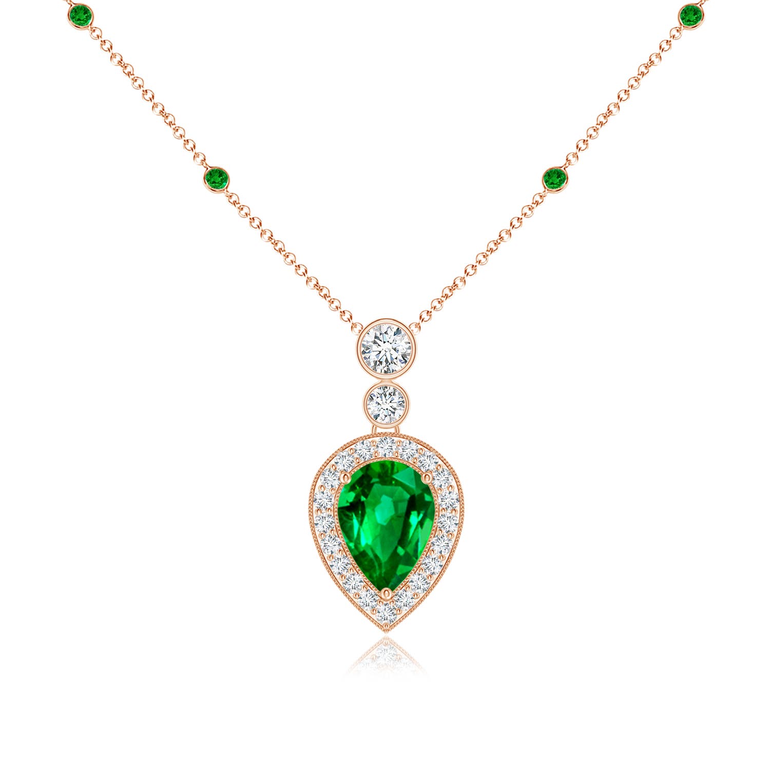 AAAA - Emerald / 1.07 CT / 14 KT Rose Gold