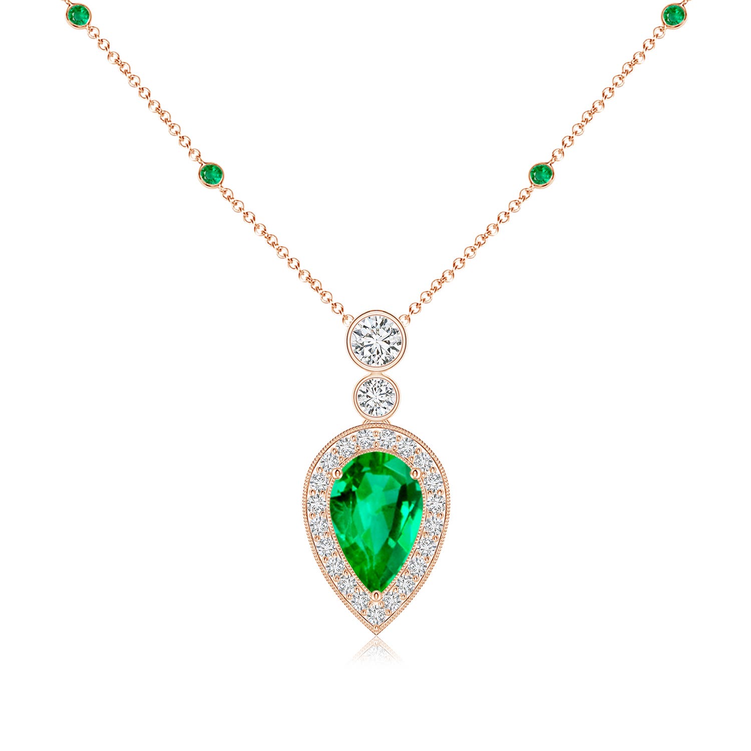 AAA - Emerald / 1.36 CT / 14 KT Rose Gold