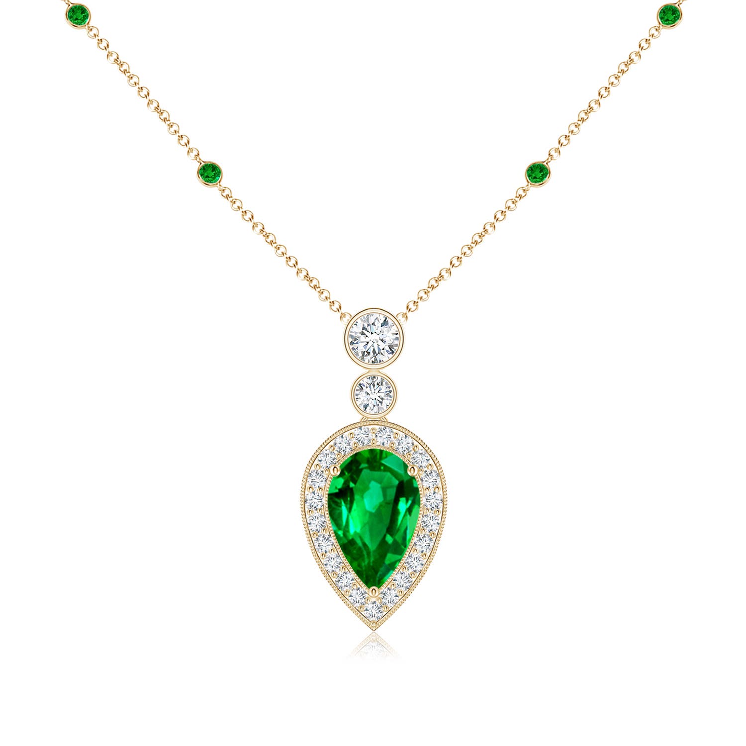 AAAA - Emerald / 1.36 CT / 14 KT Yellow Gold