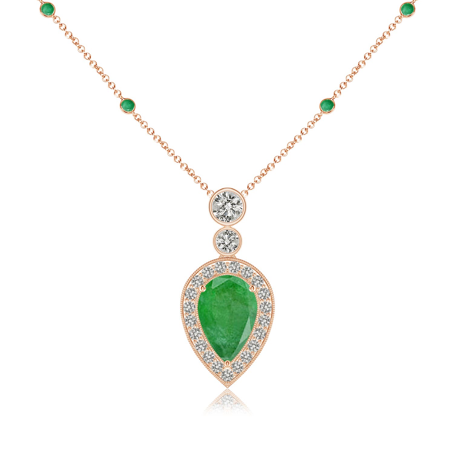 A - Emerald / 2.04 CT / 14 KT Rose Gold