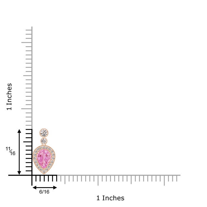7x5mm A Inverted Pear Pink Sapphire Necklace with Diamonds in Rose Gold product image
