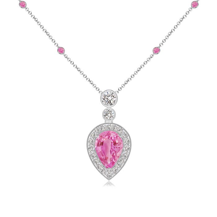 AA - Pink Sapphire / 1.3 CT / 14 KT White Gold