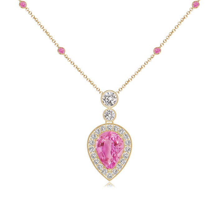 AA - Pink Sapphire / 1.3 CT / 14 KT Yellow Gold