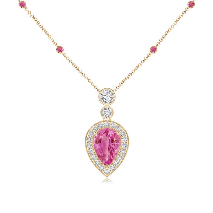 AAA - Pink Sapphire / 1.3 CT / 14 KT Yellow Gold