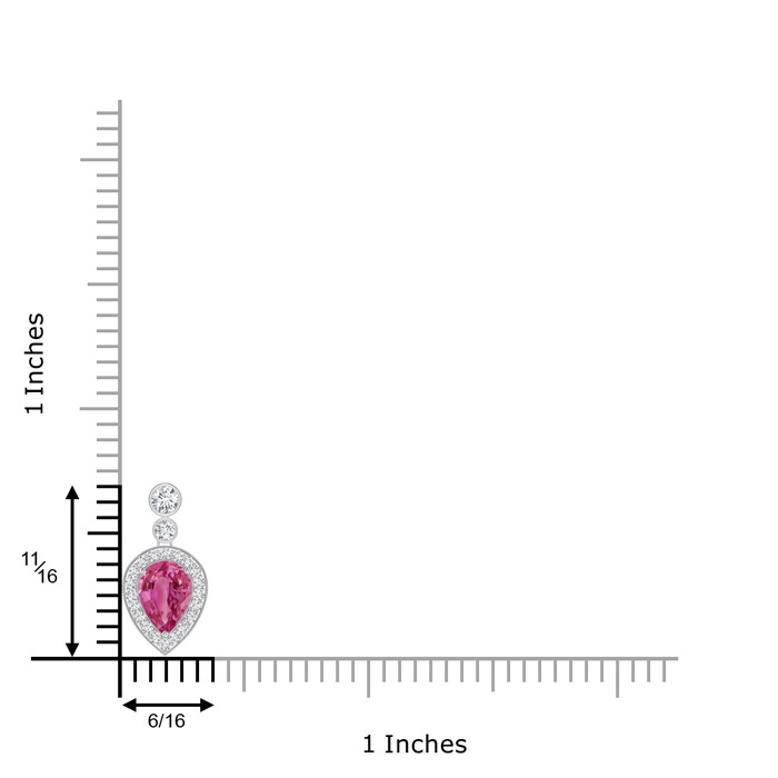 7x5mm AAAA Inverted Pear Pink Sapphire Necklace with Diamonds in P950 Platinum product image