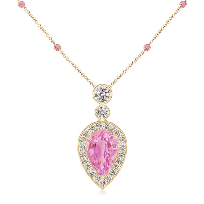 A - Pink Sapphire / 2.6 CT / 14 KT Yellow Gold