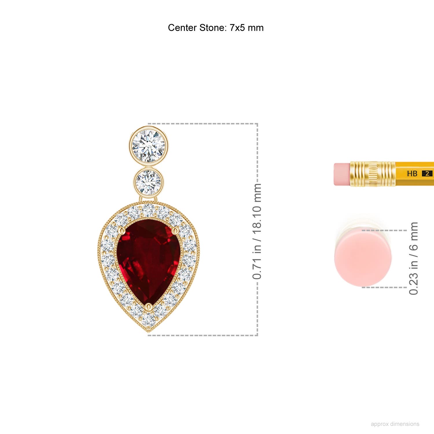 AAAA - Ruby / 1.37 CT / 14 KT Yellow Gold