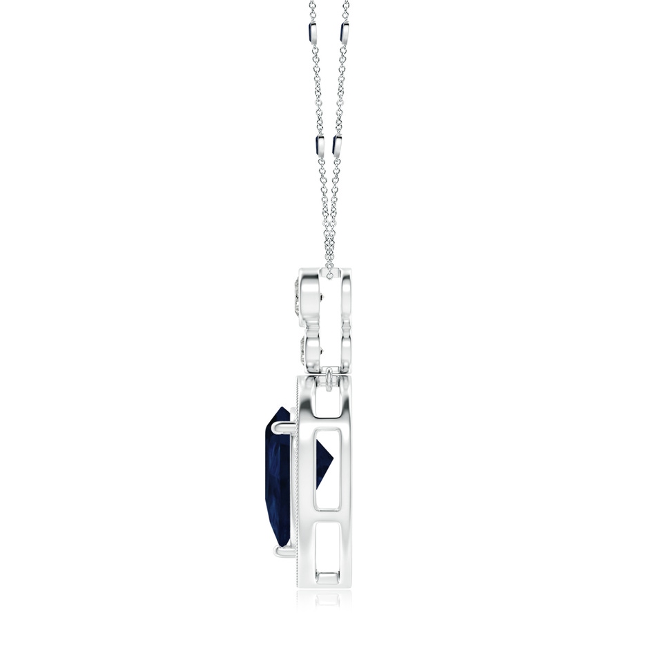 12x10mm A Inverted Pear Sapphire Necklace with Diamonds in P950 Platinum side 199
