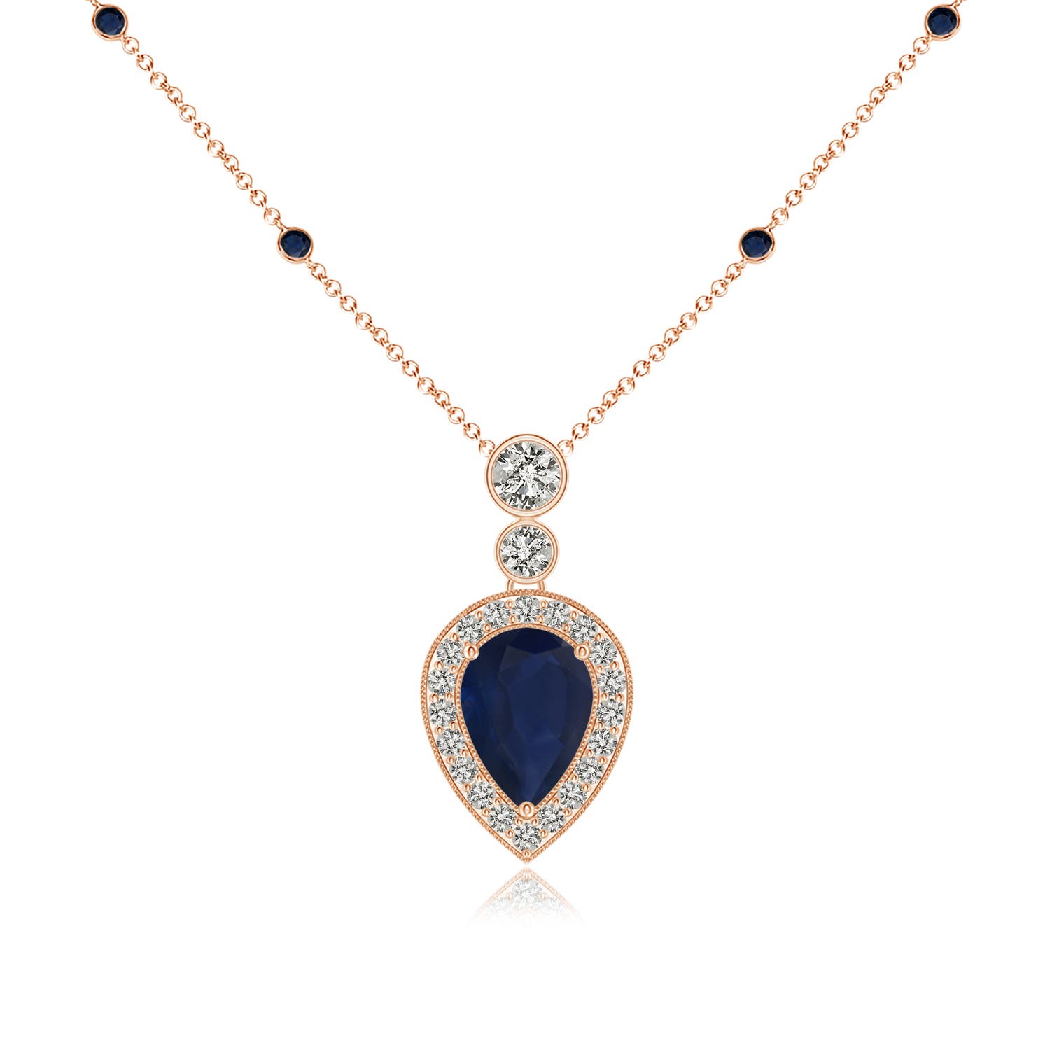 A - Blue Sapphire / 1.32 CT / 14 KT Rose Gold