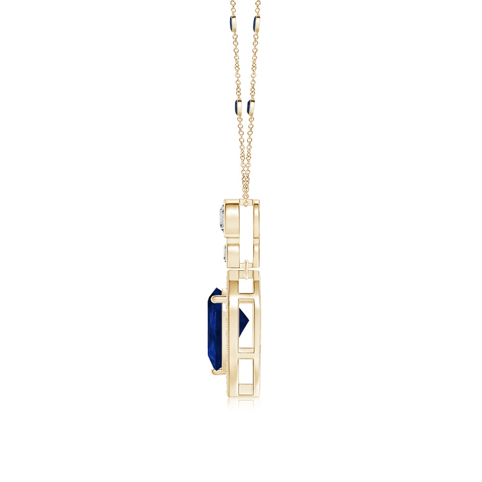 7x5mm AA Inverted Pear Sapphire Necklace with Diamonds in Yellow Gold side 199