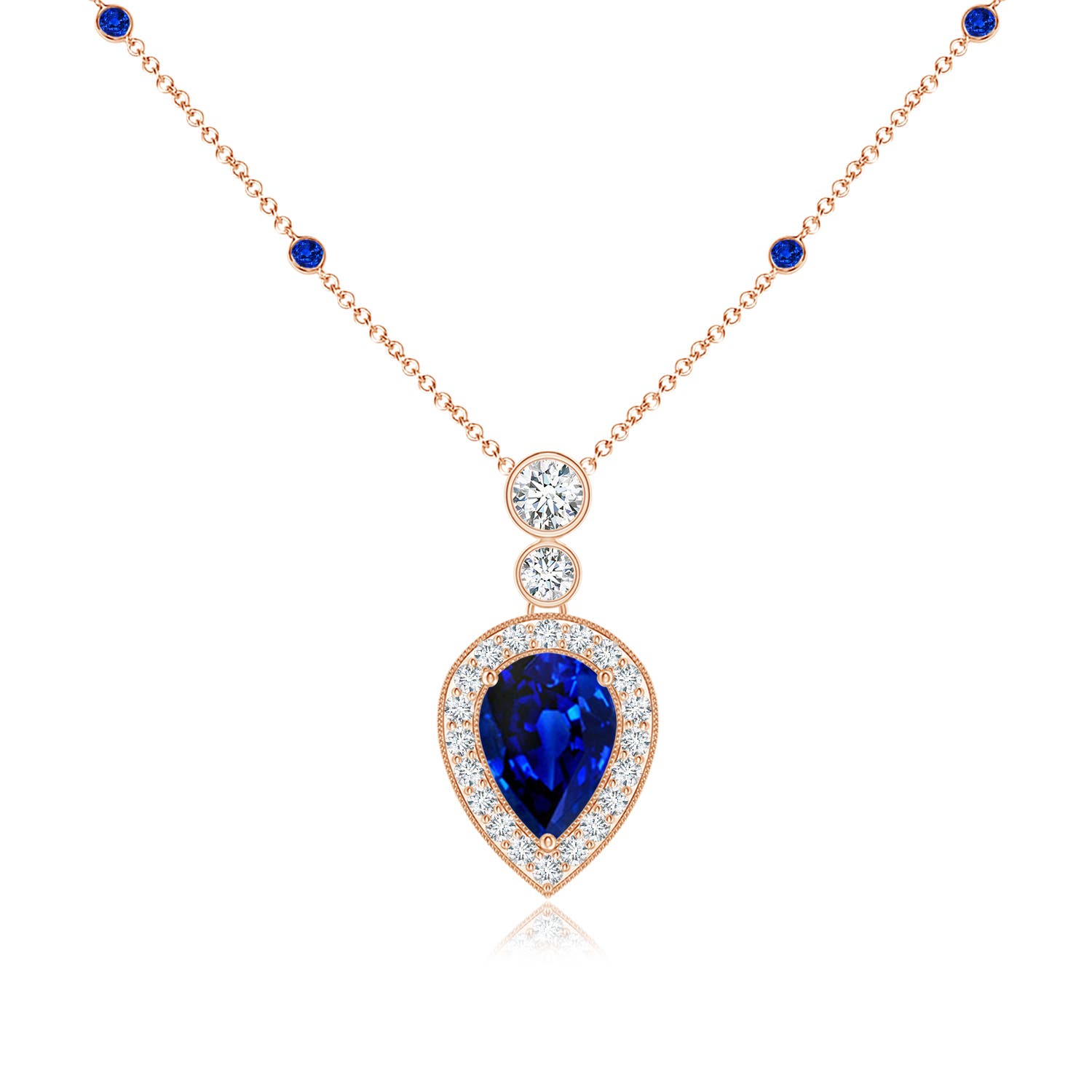 AAAA - Blue Sapphire / 1.32 CT / 14 KT Rose Gold