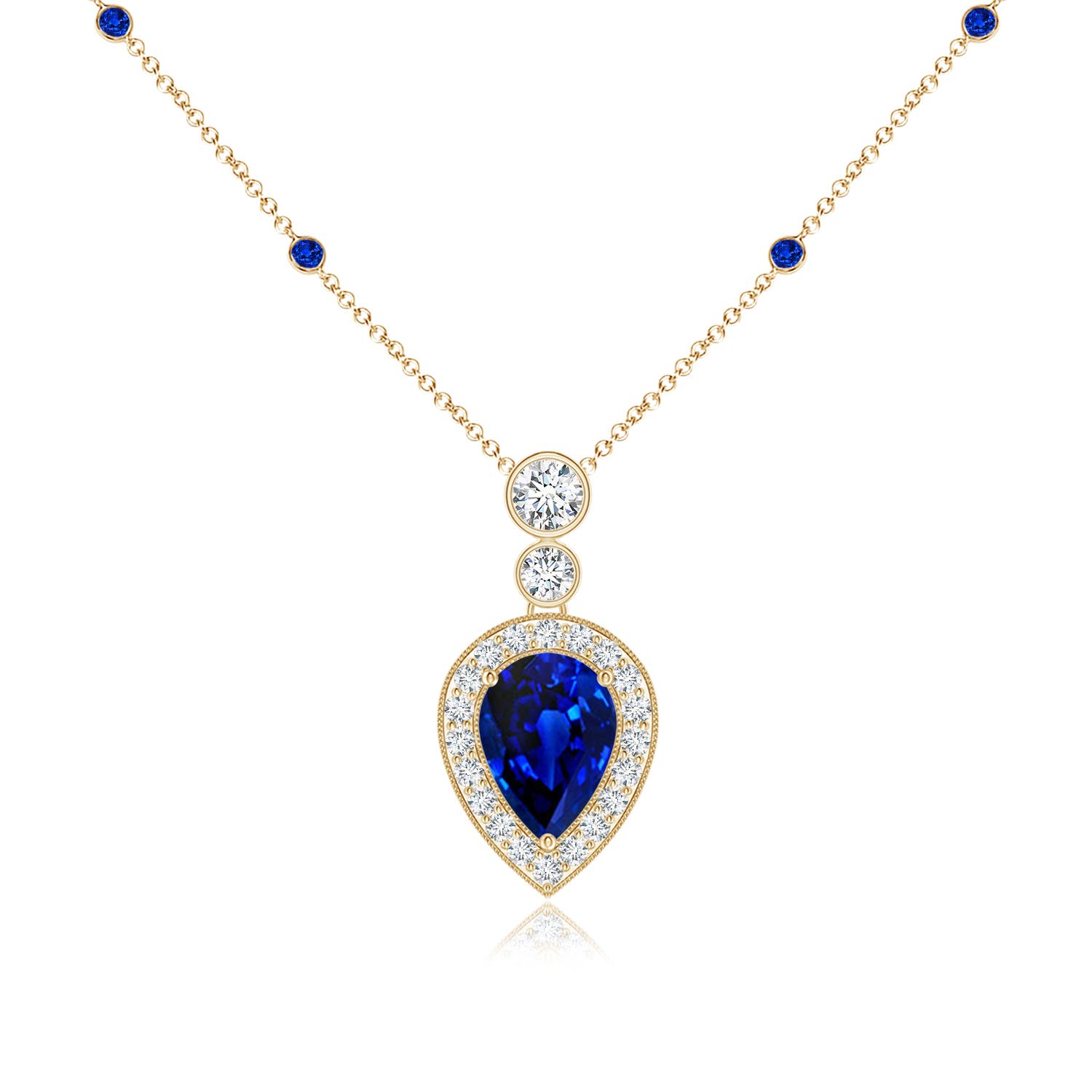 AAAA - Blue Sapphire / 1.32 CT / 14 KT Yellow Gold