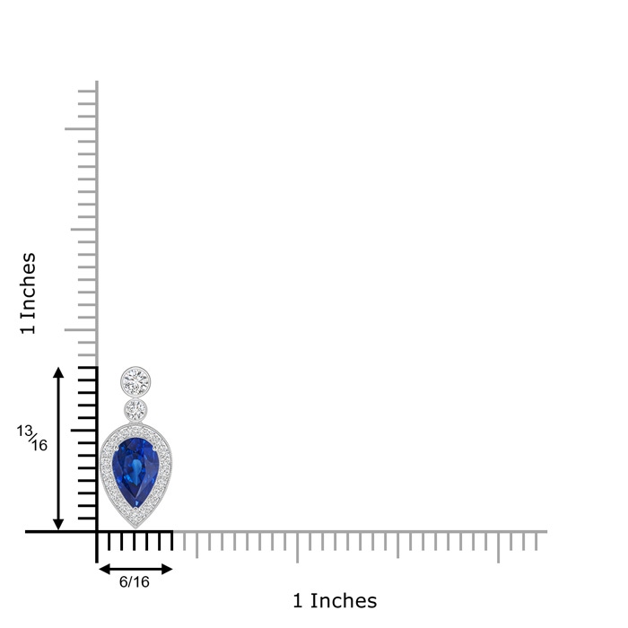 Pear Shape Drop Leaf Diamond Necklace For Women With Sapphire In