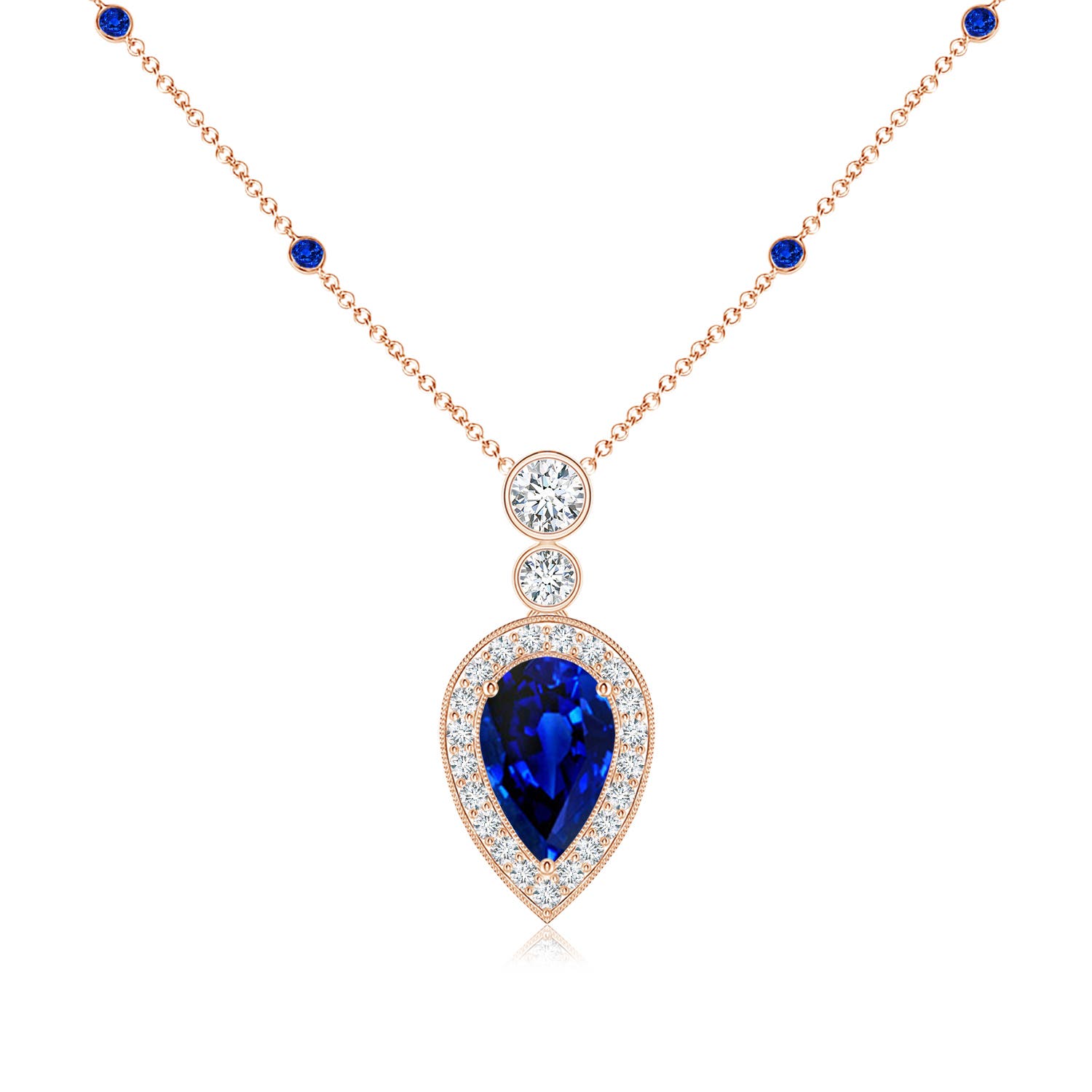 AAAA - Blue Sapphire / 1.87 CT / 14 KT Rose Gold