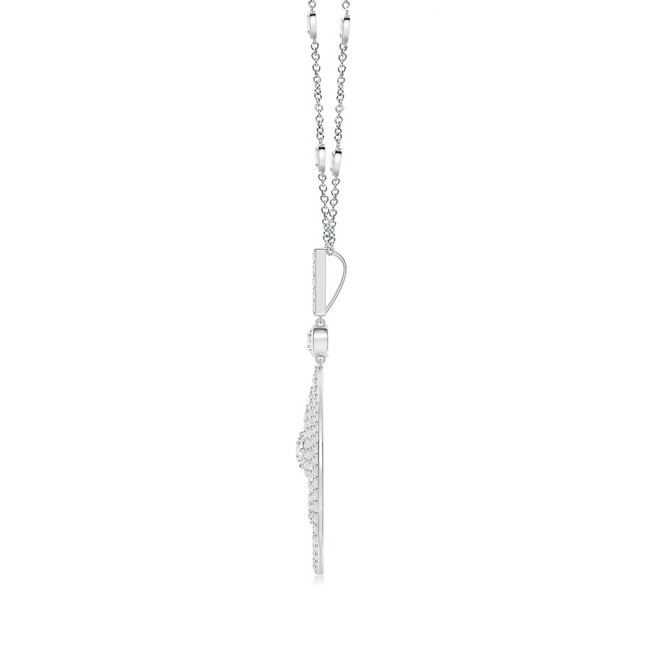 3.1mm GVS2 Triple Teardrop Diamond Pendant Necklace in White Gold side-1