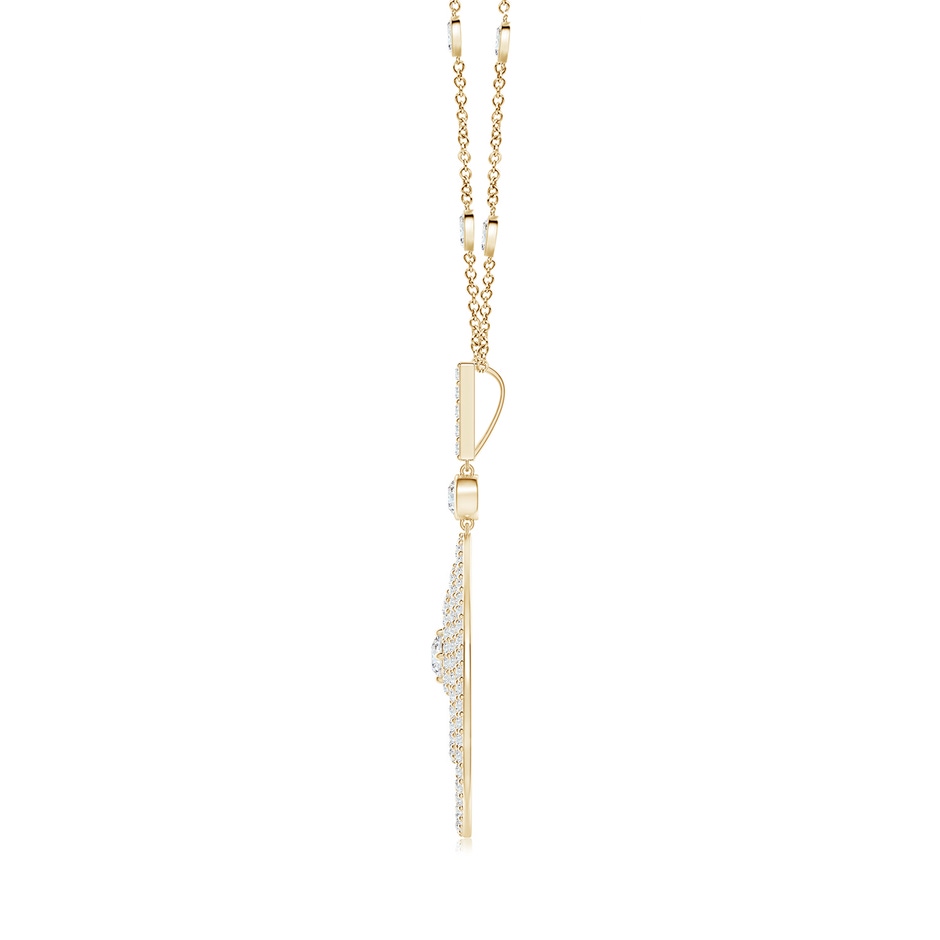 3.1mm GVS2 Triple Teardrop Diamond Pendant Necklace in Yellow Gold side-1