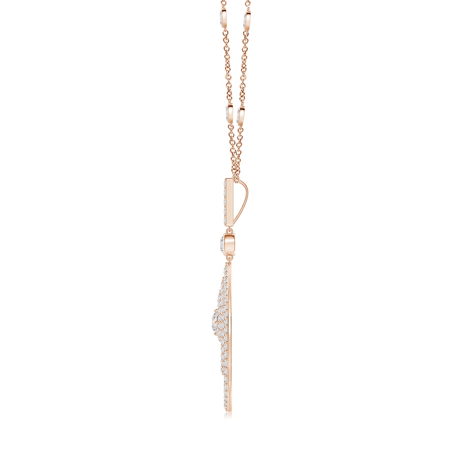 3.1mm HSI2 Triple Teardrop Diamond Pendant Necklace in Rose Gold side-1