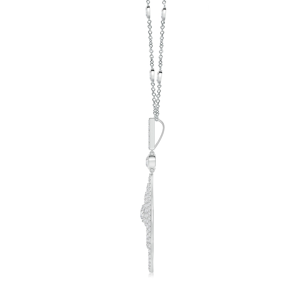3.1mm HSI2 Triple Teardrop Diamond Pendant Necklace in White Gold Side-1