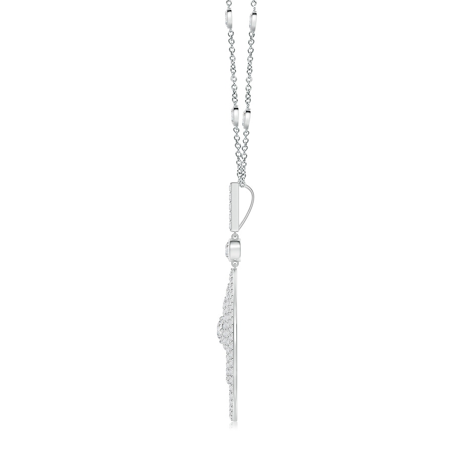 3.1mm HSI2 Triple Teardrop Diamond Pendant Necklace in White Gold side-1
