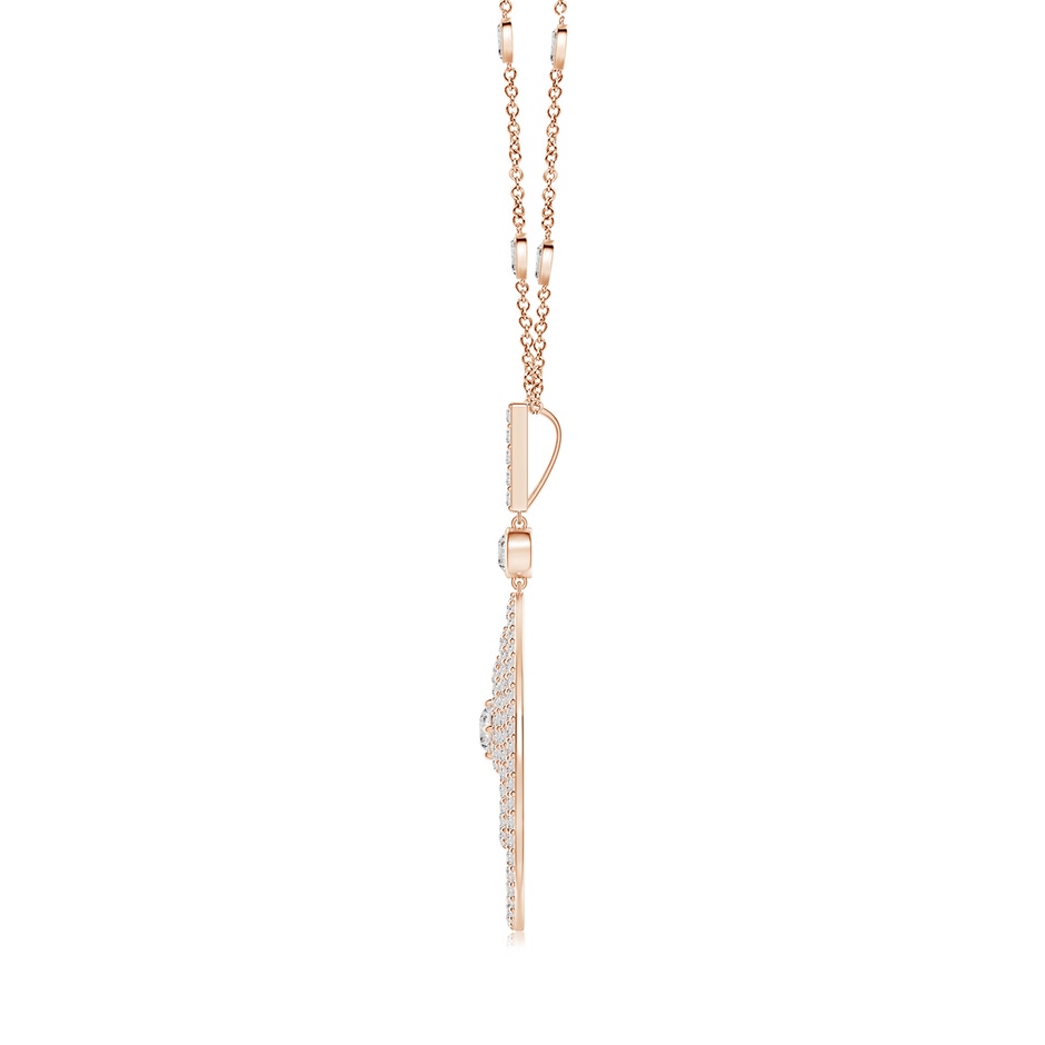 3.1mm IJI1I2 Triple Teardrop Diamond Pendant Necklace in Rose Gold side-1