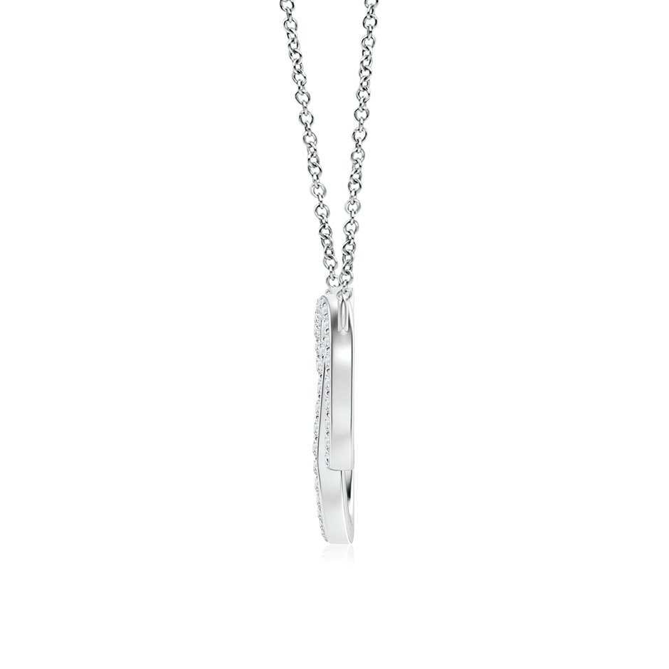 1mm GVS2 Diamond Encrusted Interlocking Circle Necklace in 18K White Gold side 199