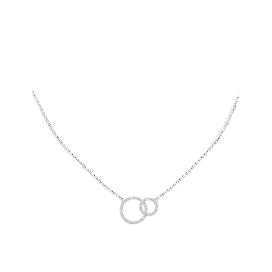 1mm GVS2 Diamond Encrusted Interlocking Circle Necklace in 18K White Gold pen
