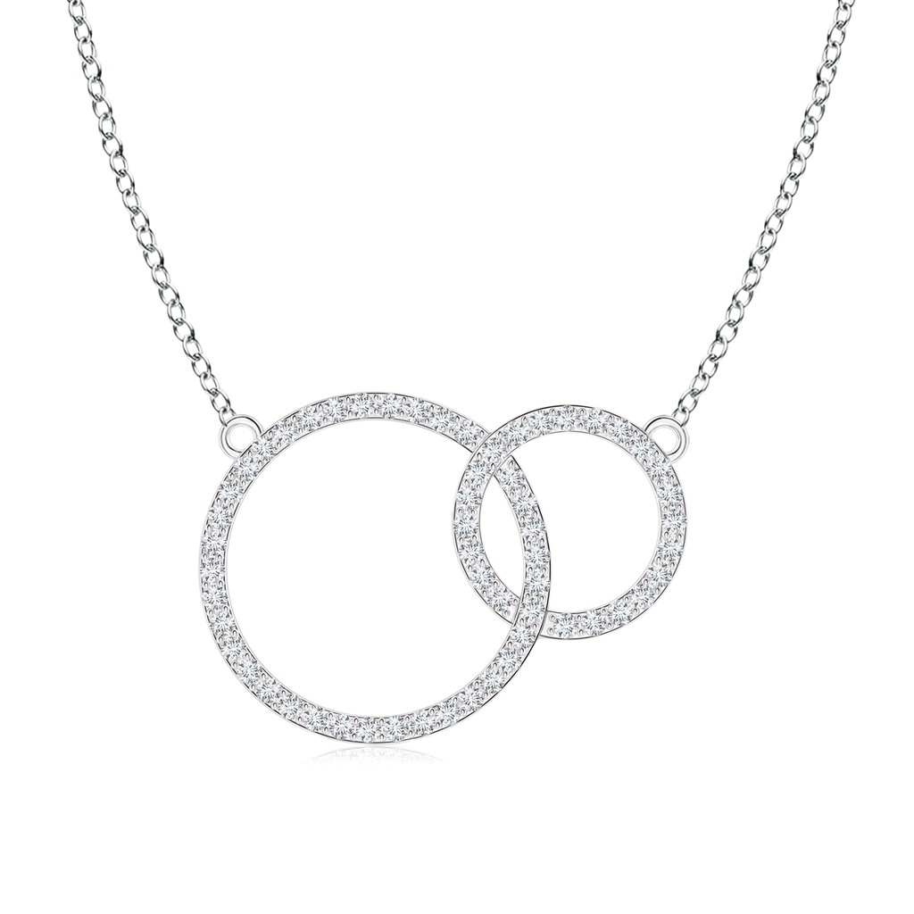 1mm GVS2 Diamond Encrusted Interlocking Circle Necklace in P950 Platinum