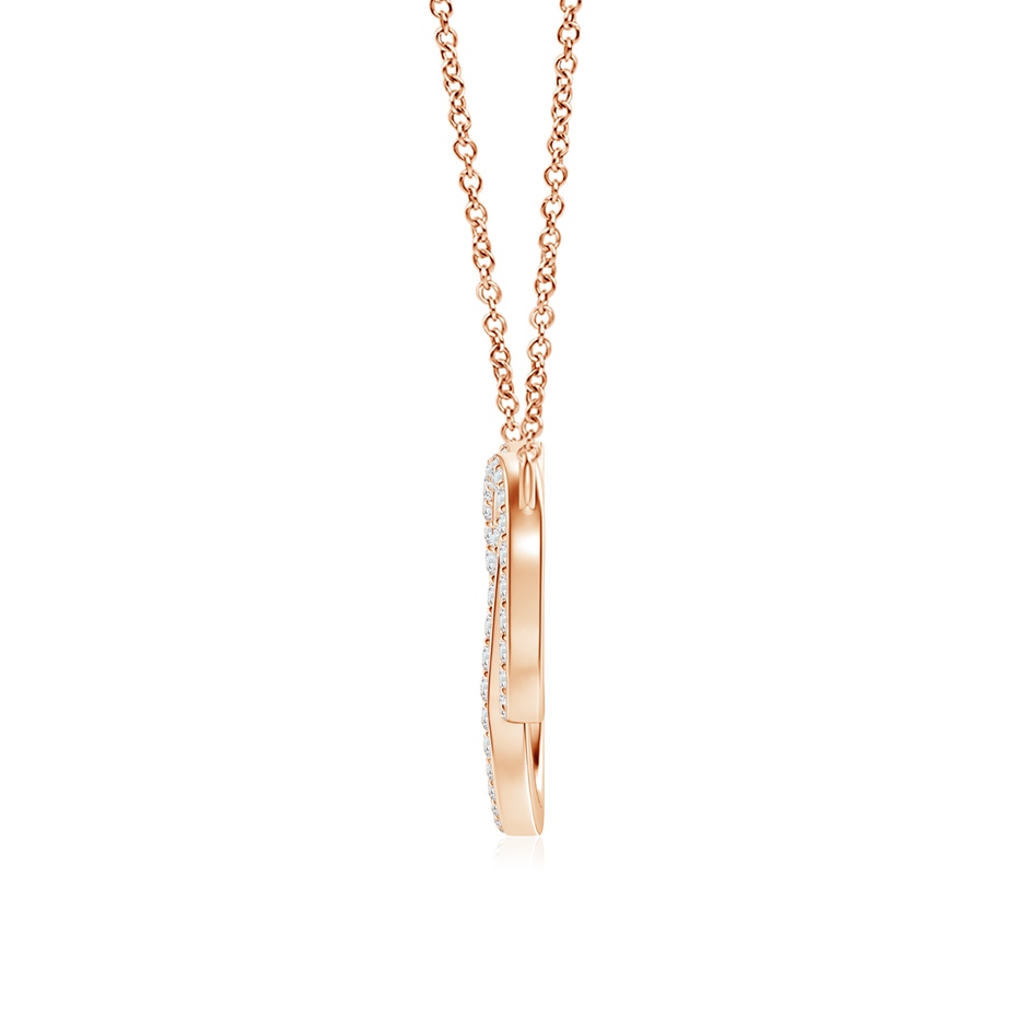 1mm GVS2 Diamond Encrusted Interlocking Circle Necklace in Rose Gold side 199