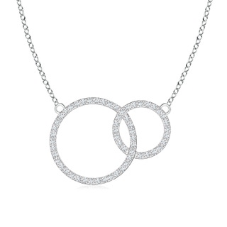 1mm GVS2 Diamond Encrusted Interlocking Circle Necklace in White Gold