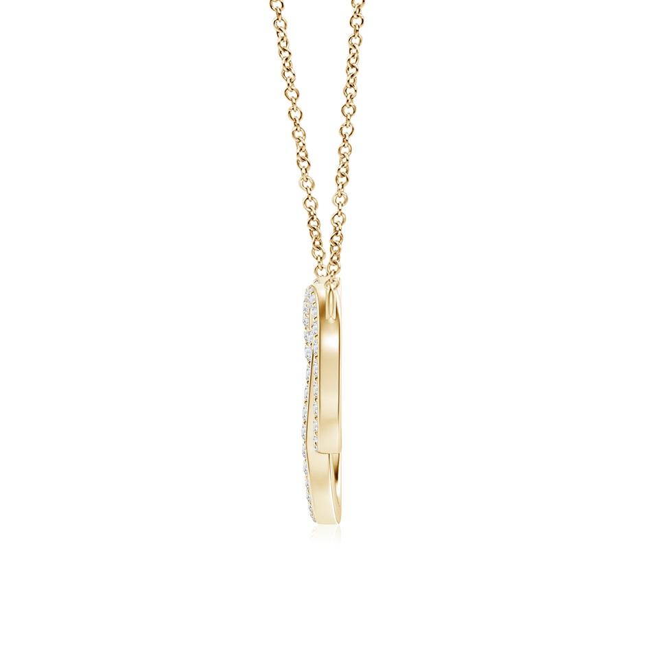 1mm GVS2 Diamond Encrusted Interlocking Circle Necklace in Yellow Gold side 199