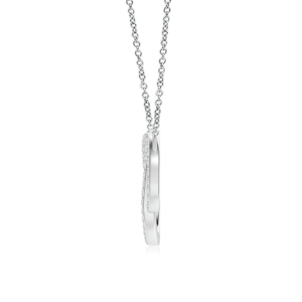 1mm HSI2 Diamond Encrusted Interlocking Circle Necklace in White Gold - side 199