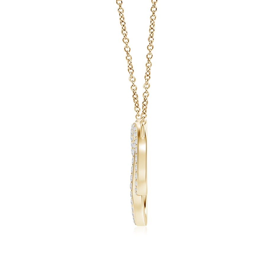 1mm HSI2 Diamond Encrusted Interlocking Circle Necklace in Yellow Gold side 199