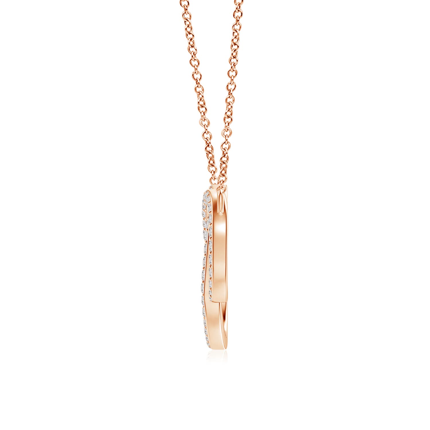 1mm IJI1I2 Diamond Encrusted Interlocking Circle Necklace in 18K Rose Gold