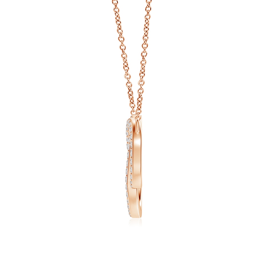 1mm IJI1I2 Diamond Encrusted Interlocking Circle Necklace in 18K Rose Gold side 199