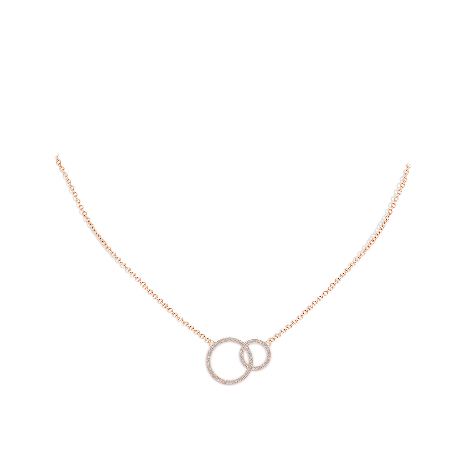 1mm IJI1I2 Diamond Encrusted Interlocking Circle Necklace in 18K Rose Gold pen