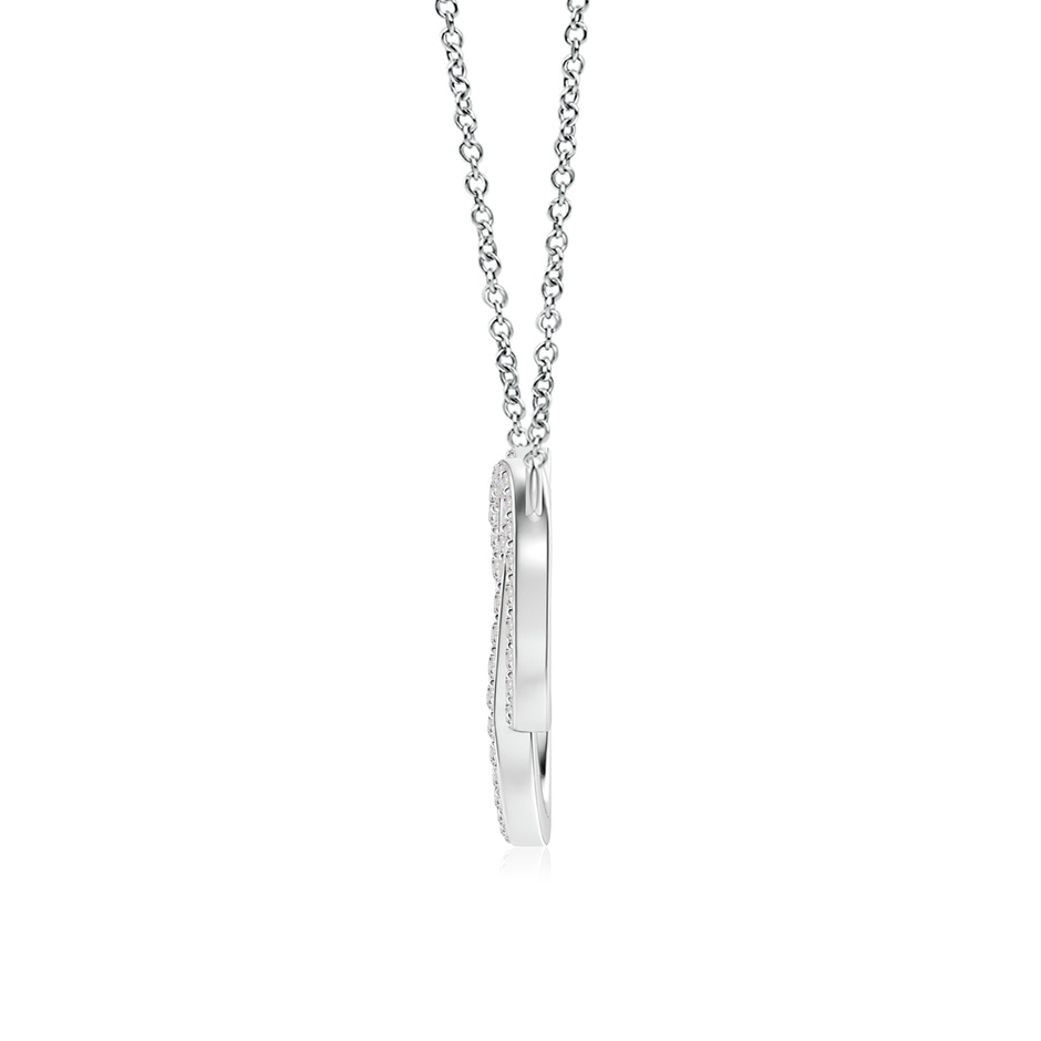 1mm IJI1I2 Diamond Encrusted Interlocking Circle Necklace in White Gold side 199
