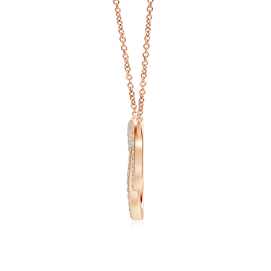 1mm KI3 Diamond Encrusted Interlocking Circle Necklace in Rose Gold side 199